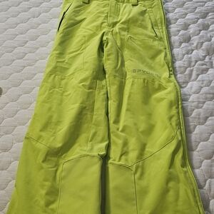 Youth Spyder Lime Green Ski Pants
